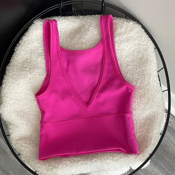 Lululemon Power Pivot Tank Top Rib Sonic Pink - Picture 2 of 5